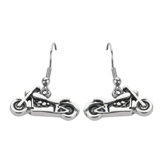 SK1637  Motorcycle French Wire Small Earrings Stainless Steel Motorcycle Biker Jewelry