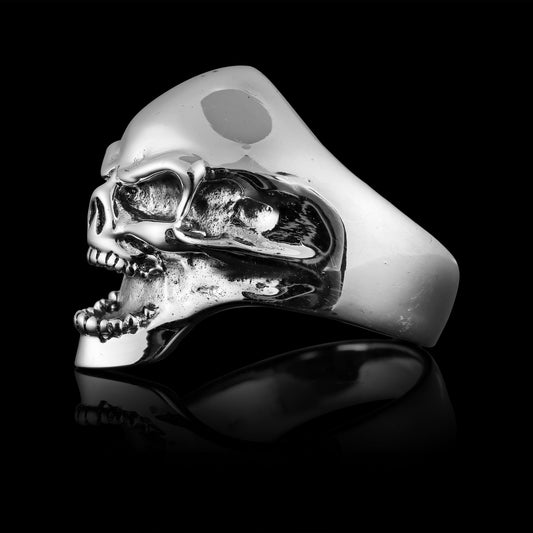 Sterling Silver Screaming Skull Ring