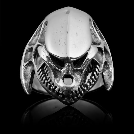 Sterling Silver Alien Skull Ring