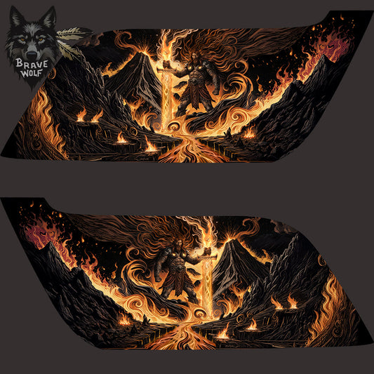 Surtr in Muspelheim - New Style Indian Saddlebag Decal Set