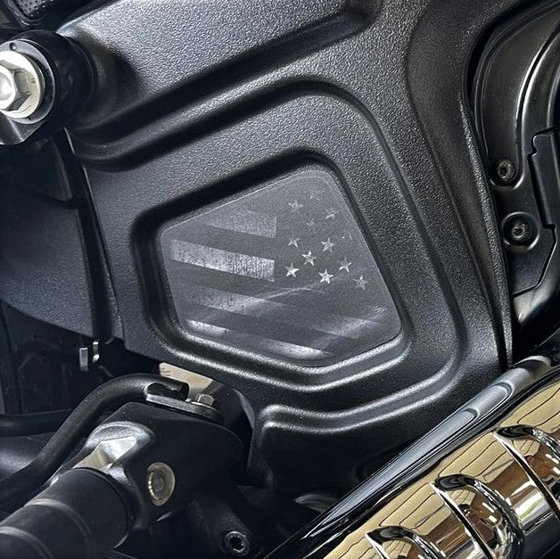 Indian Scout Mid-Frame Insert - B&W Flag