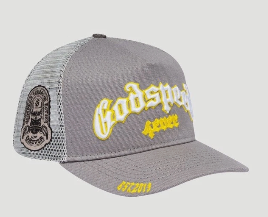 Godspeed Forever Trucker Hat (Grey/Yellow)