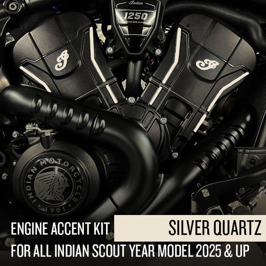 Indian Scout Engine Accent Kit (2025 and up)- Silver Quartz