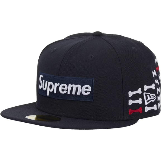 Supreme Bones Box Logo New Era 59Fifty Fitted Hat Navy