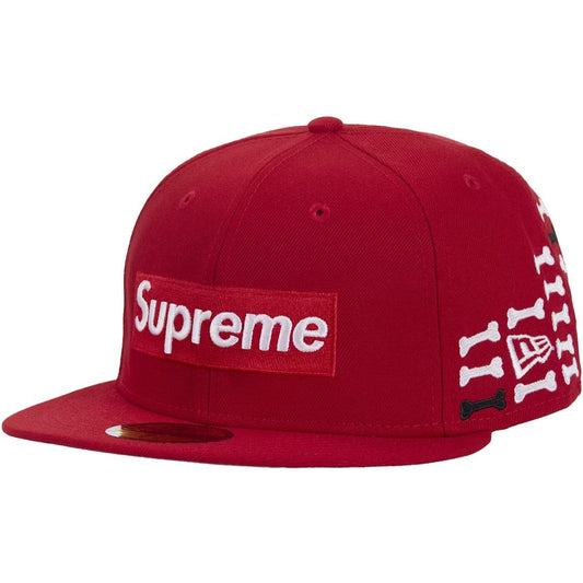 Supreme Bones Box Logo New Era 59Fifty Fitted Hat Red