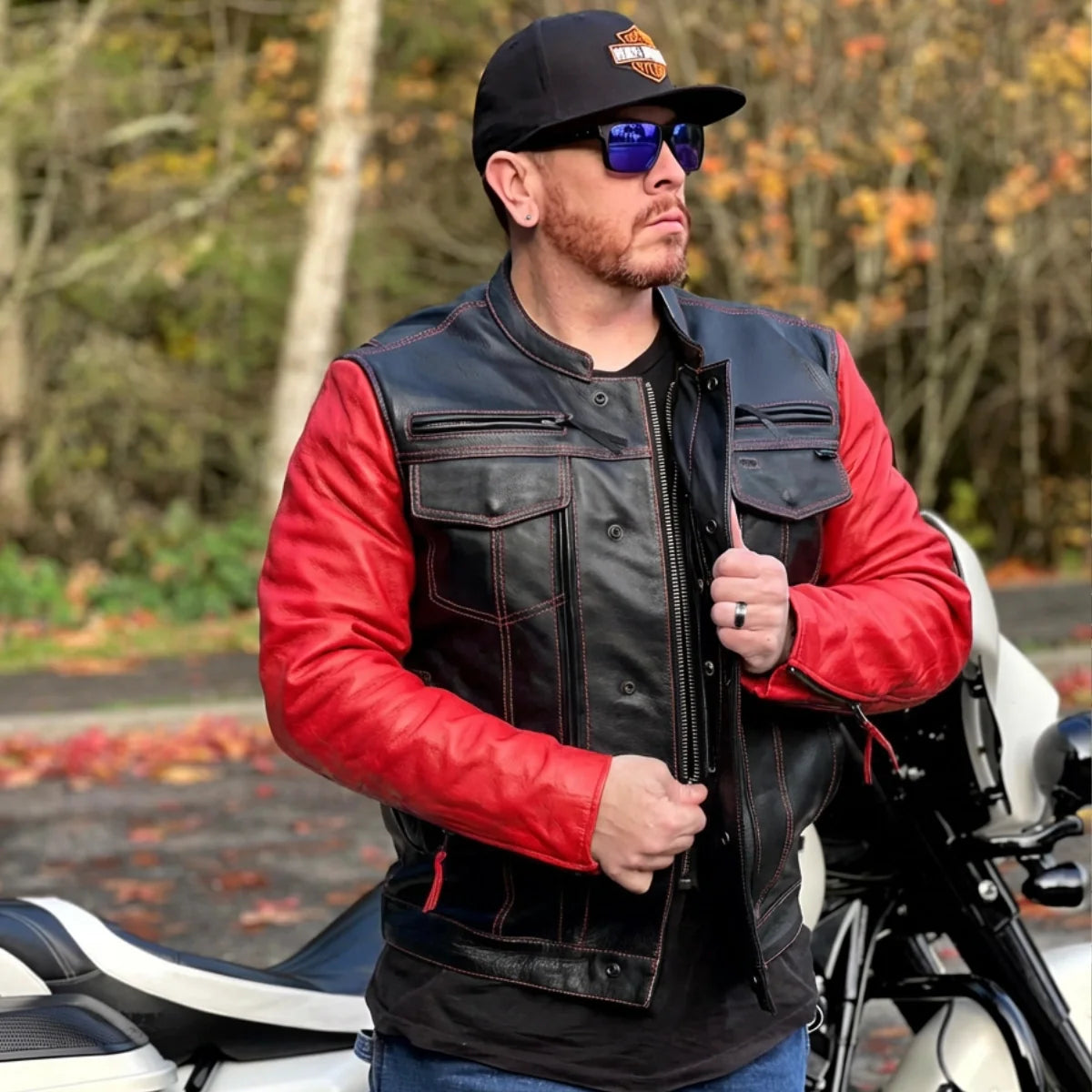 Vincent Men's Cafe Style Leather Jacket