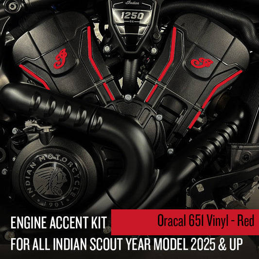 Oracal 651 Vinyl - Indian Scout Engine Accent Kit (2025 and up)- Red