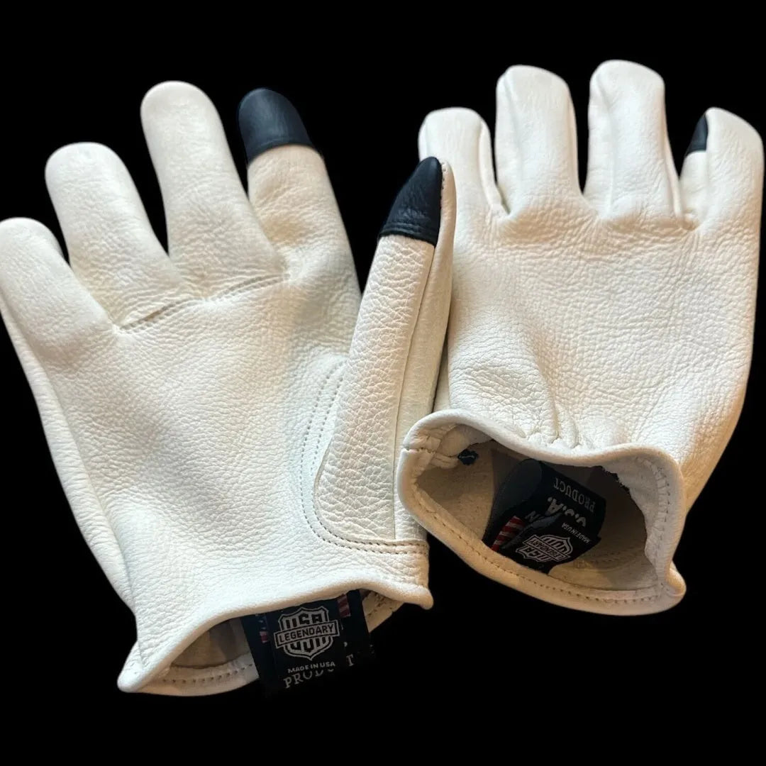 Legendary The Cadbury White Deerskin Short Wrist Touchscreen Gloves