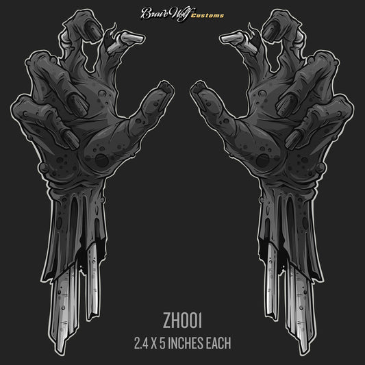 Zombie Hands 001-B&W Anywhere Decal Set