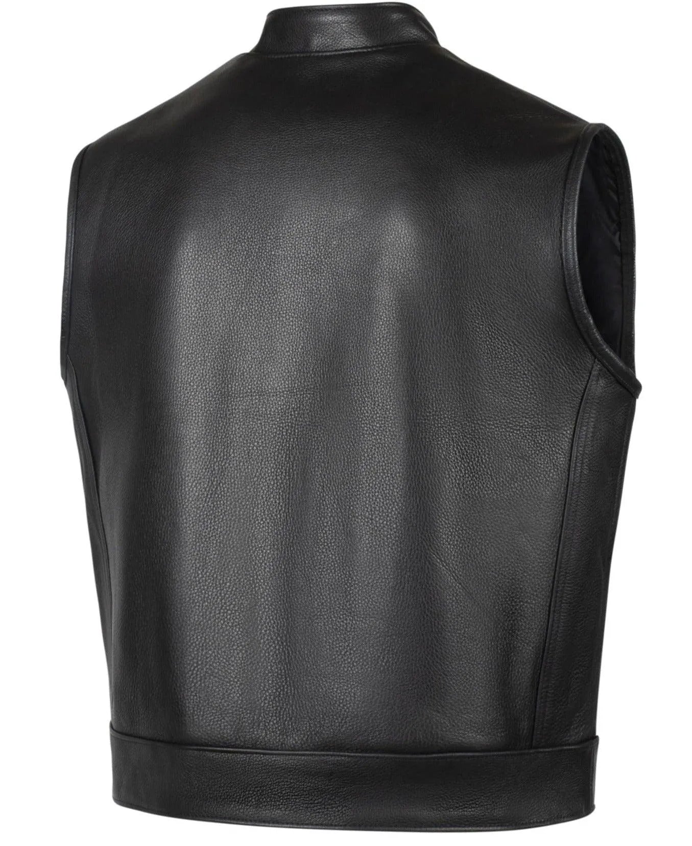 BECK® Men's 566 Black Leather Horsehide Motorcycle Vest