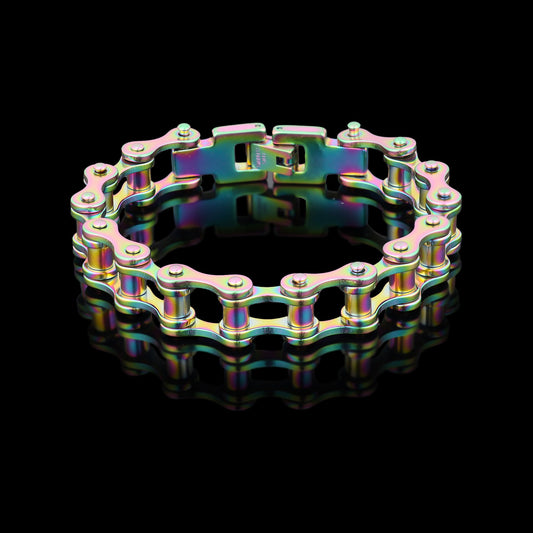 Stainless Steel Rainbow Bike Chain Bracelet