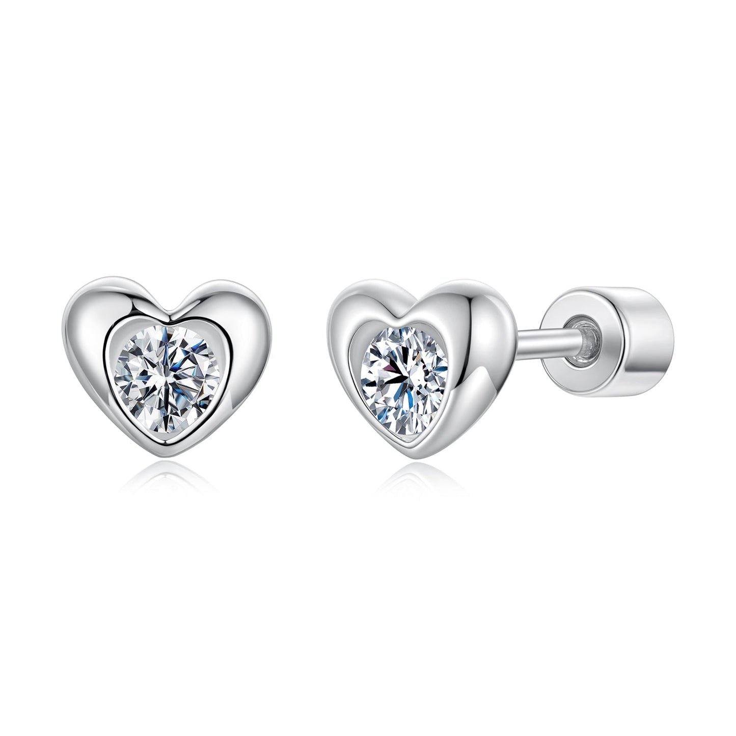 925 Sterling Silver Moissanite Earrings 0.5cm for Women