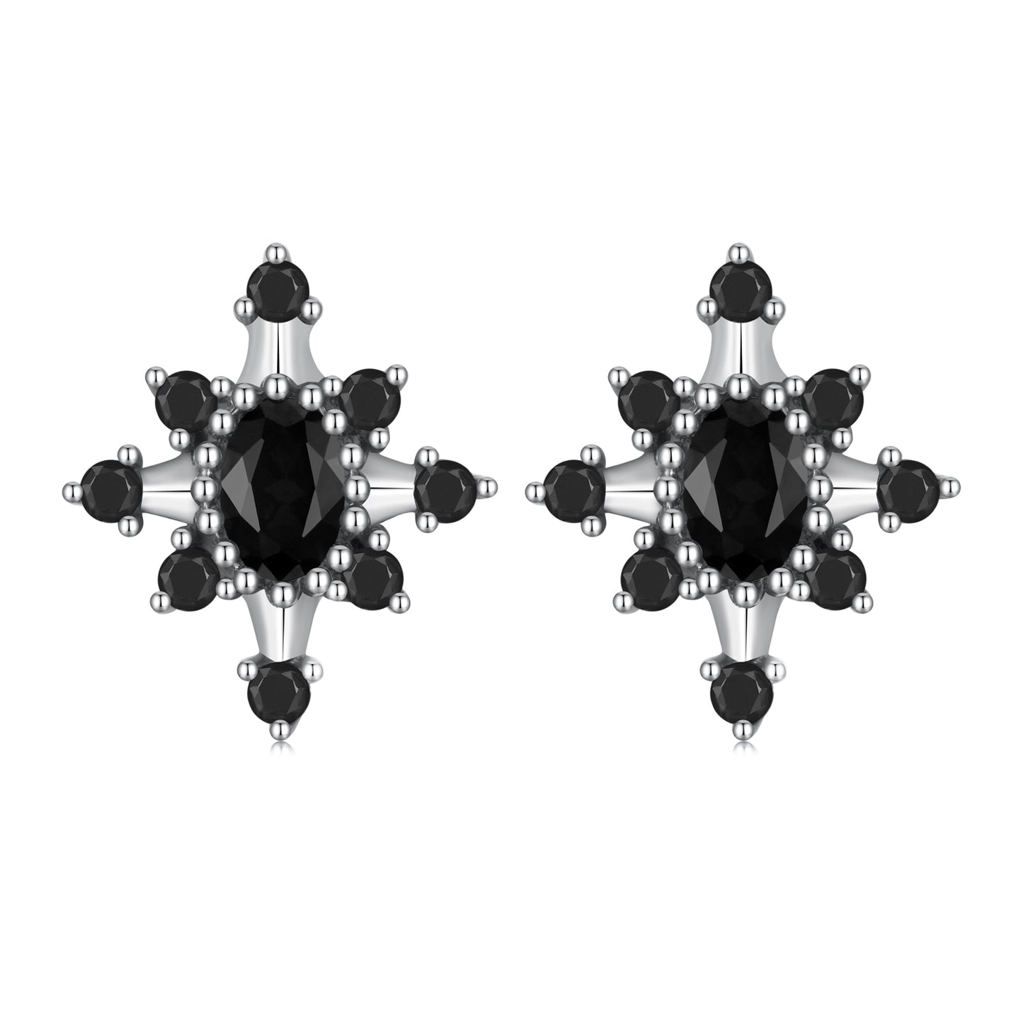 925 Sterling Silver Earrings with Pavé Setting CZ, Size 0.8*0.7cm for Women