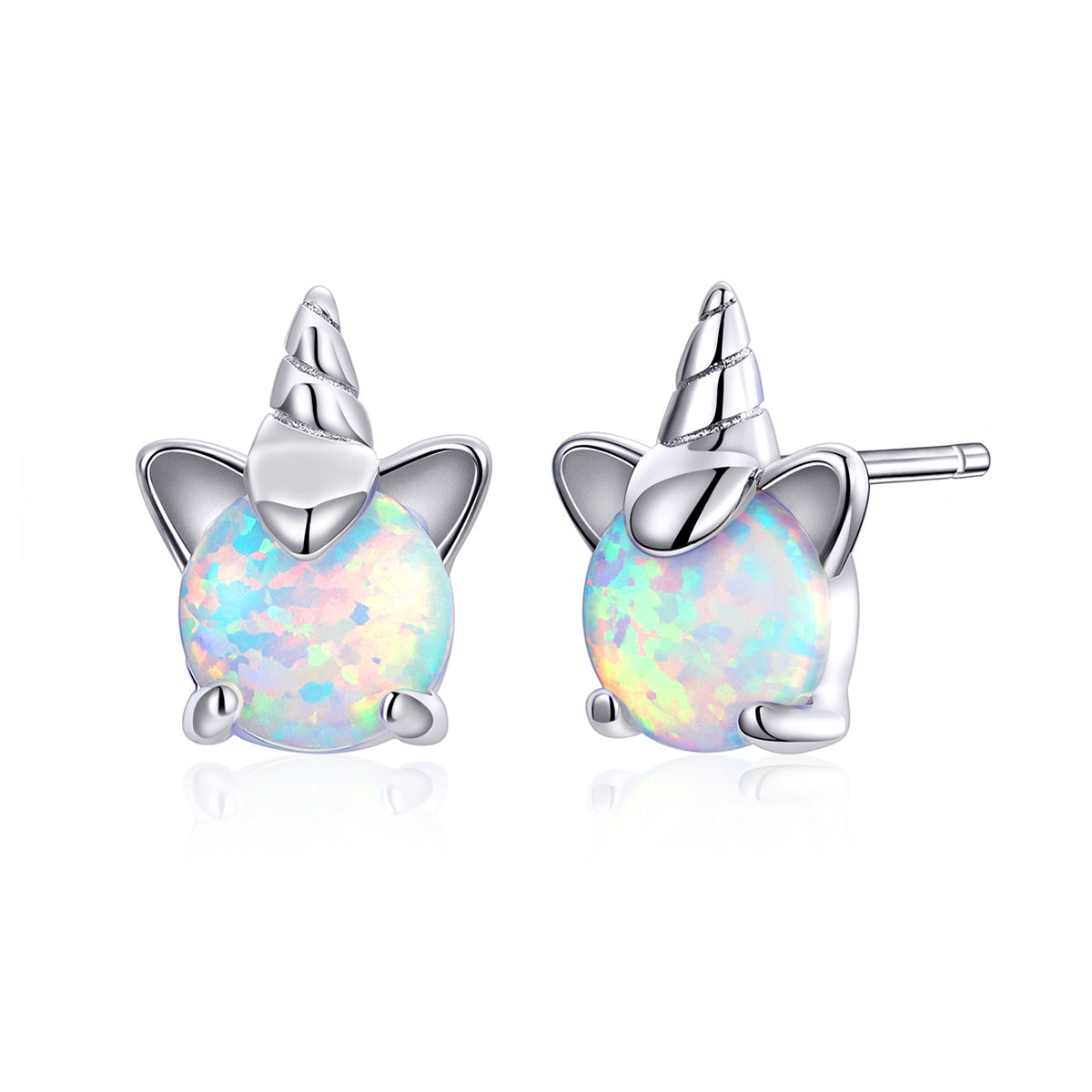 S925 Sterling Silver Earrings with Translucent Opal
