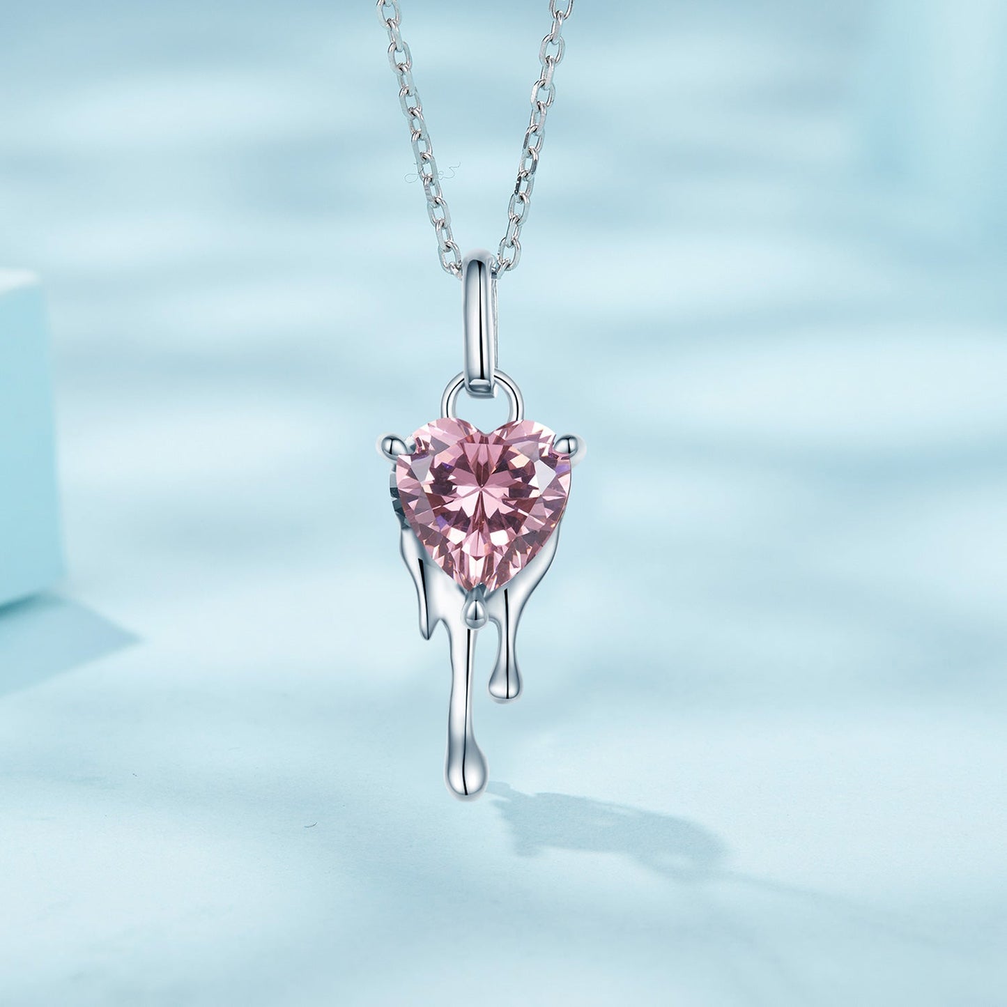 925 Sterling Silver Adjustable Necklace with Pavé Setting CZ & Pendant for Women