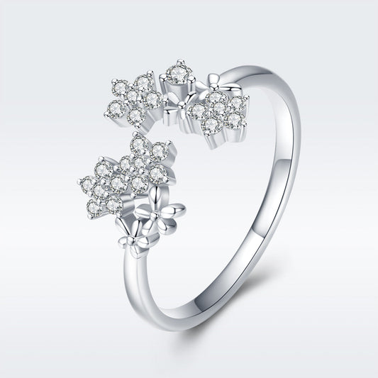 S925 Sterling Silver Pavé Setting CZ Ring for Women