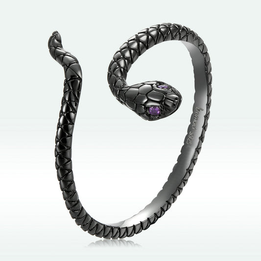 S925 Sterling Silver Black Gold Plated Pavé Setting CZ Ring