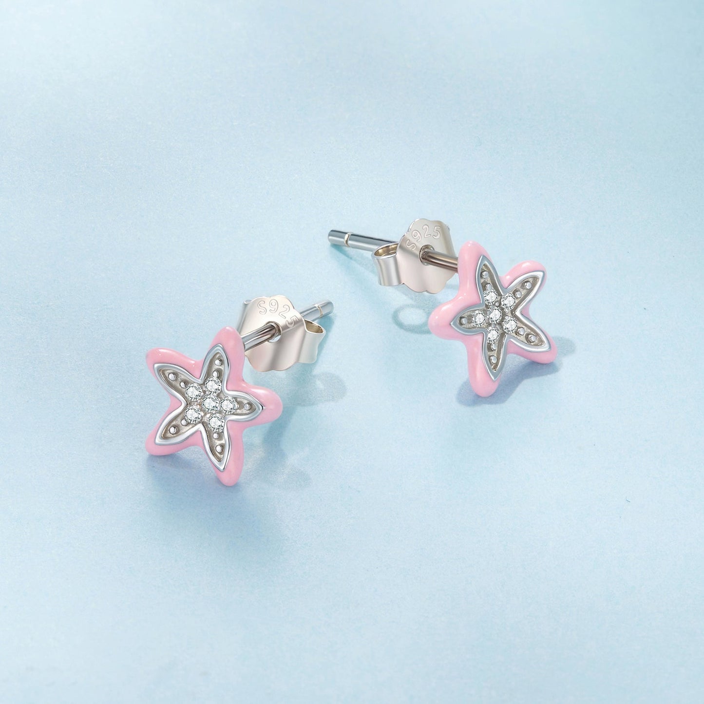 925 Sterling Silver Enamel CZ Earrings for Women