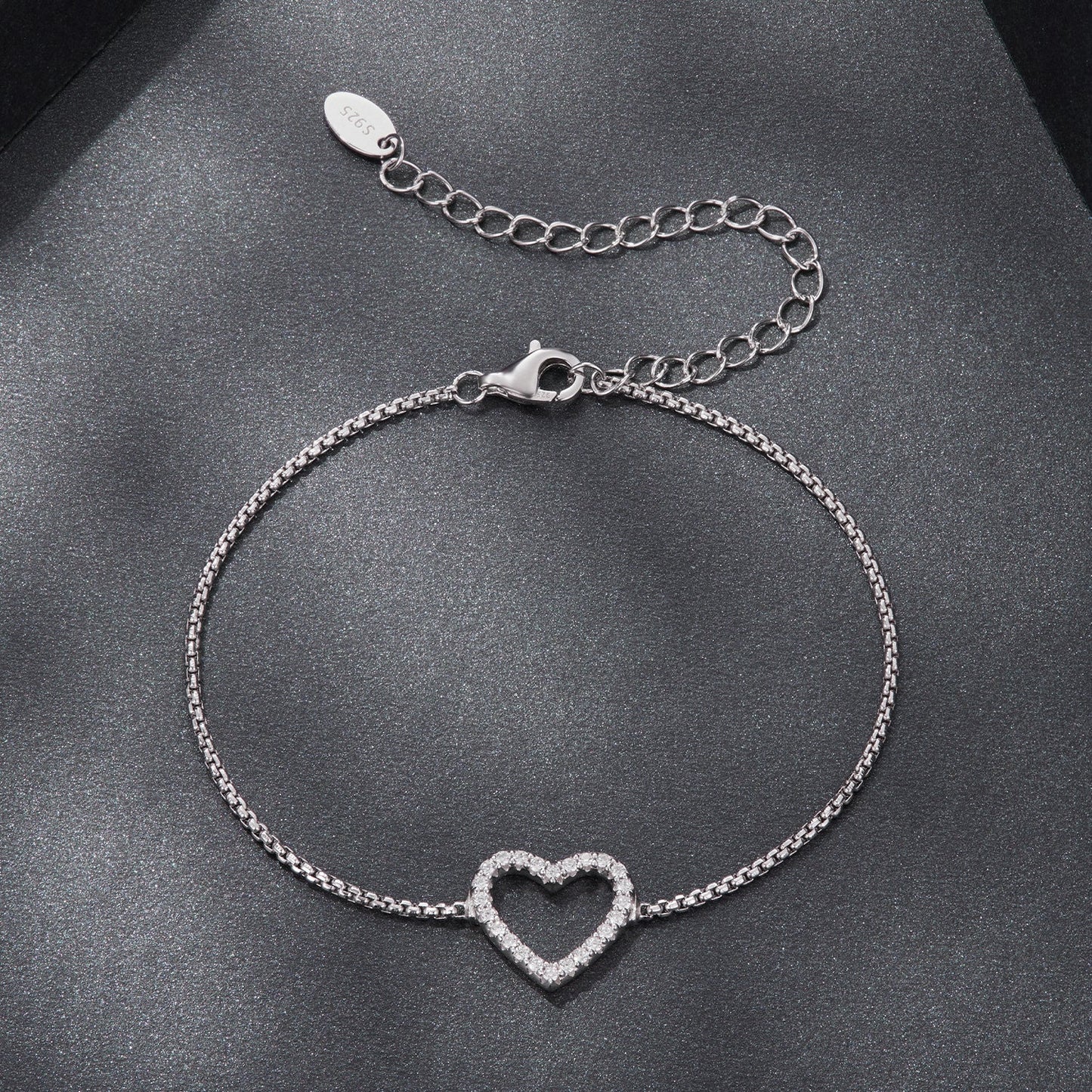 925 Sterling Silver Plated White Gold Moissanite Bracelet for Women
