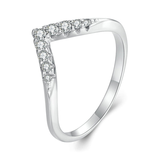 S925 Sterling Silver Moissanite 1.7mm Ring for Women - Size 6