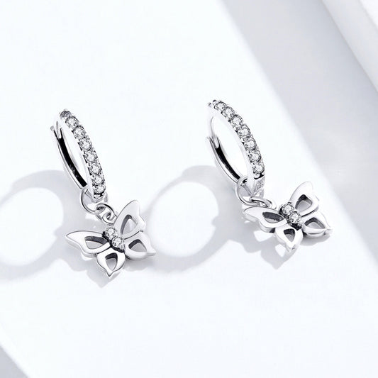 S925 Oxidized Silver Pavé Setting CZ Earrings for Women