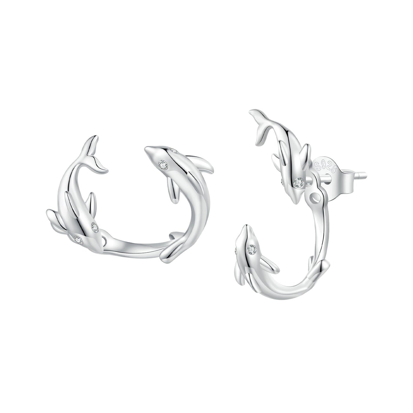 S925 Sterling Silver Rose Gold Plated Zircon Earrings