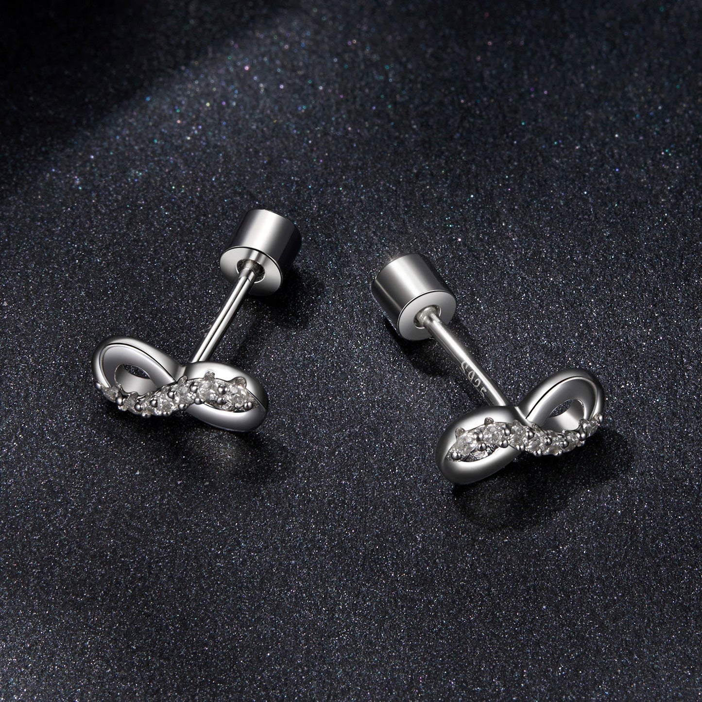 925 Sterling Silver & Moissanite Earrings 0.005ct for Women
