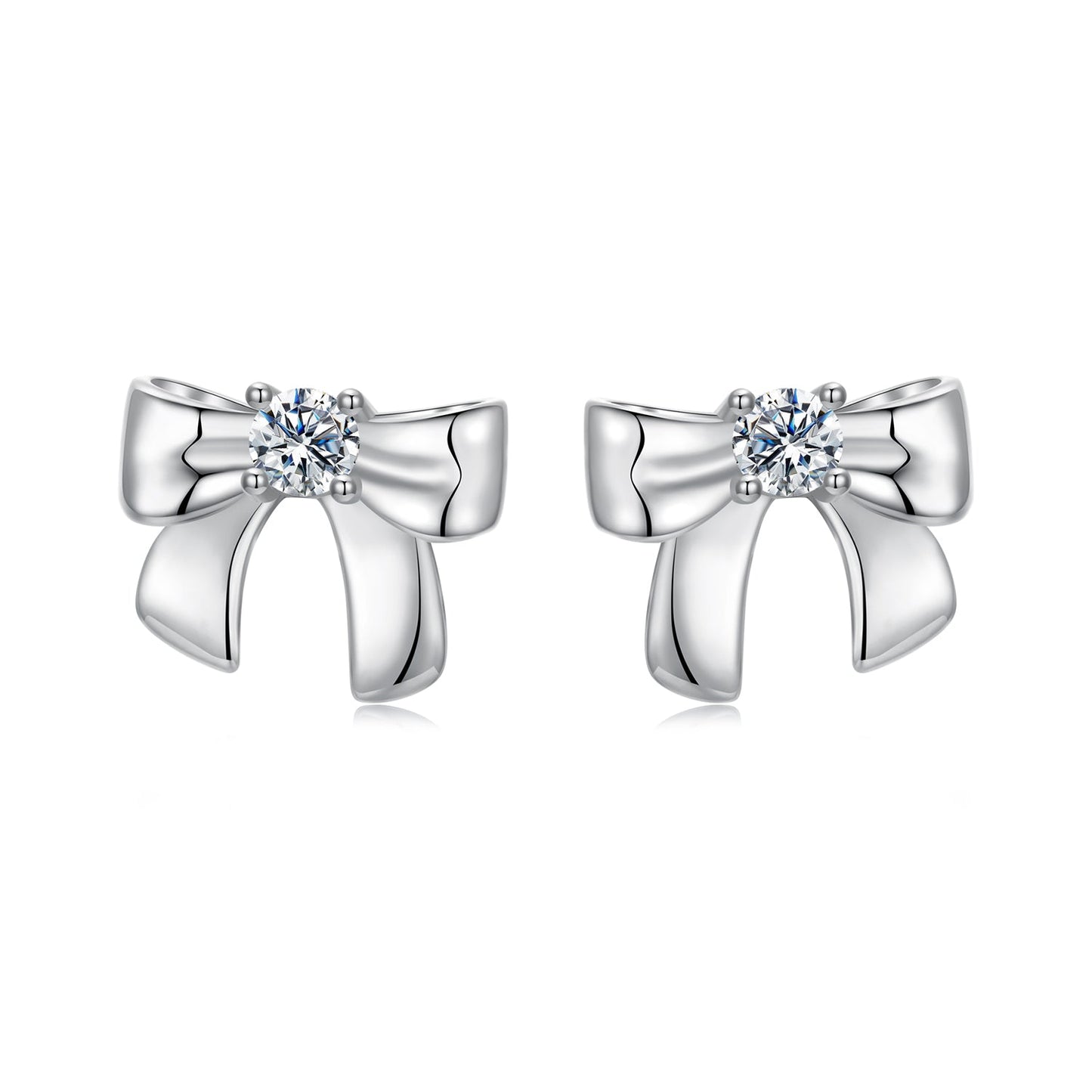 925 Sterling Silver Moissanite Earrings 0.3 cm for Women