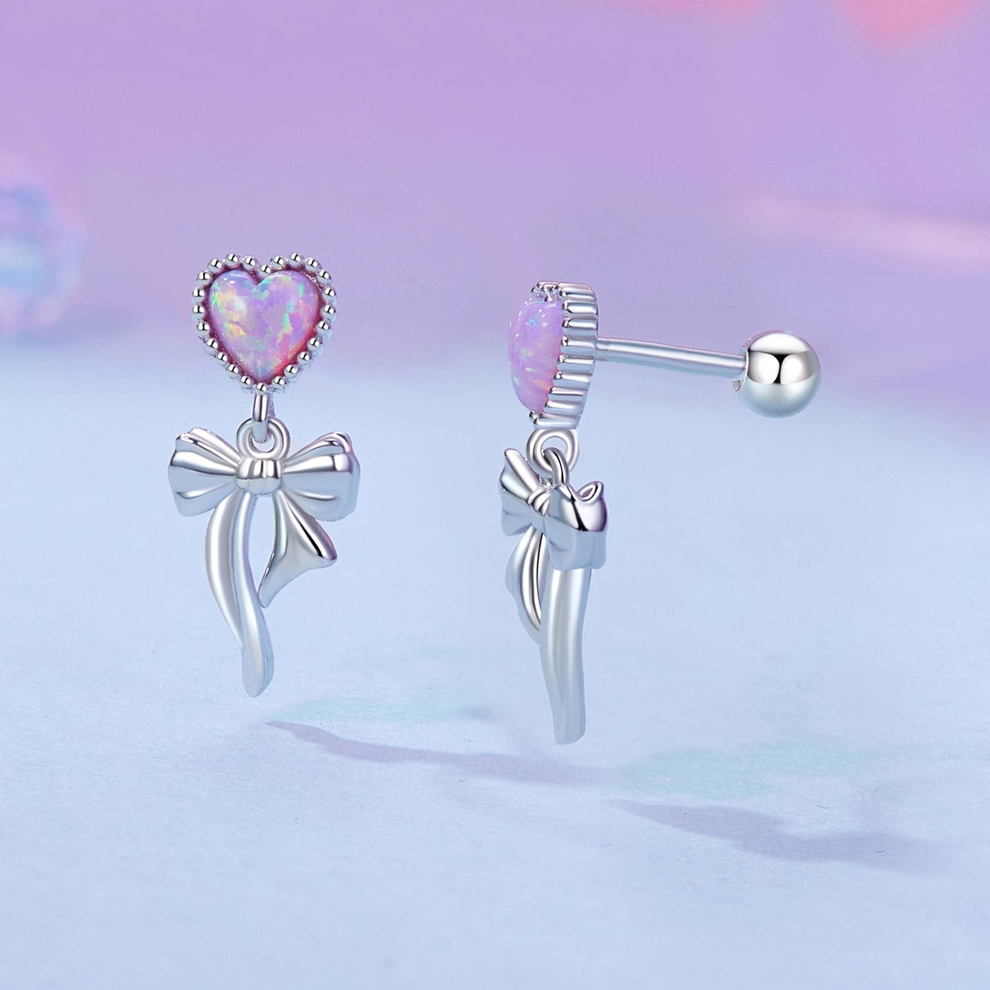 925 Sterling Silver Translucent Opal Earrings for Women
