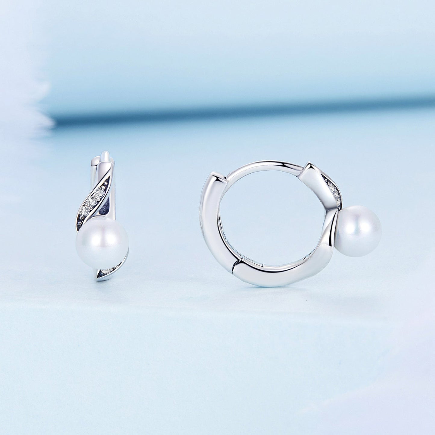 925 Sterling Silver Earrings with Quality Shell Pearl and Oxidized Silver for Women