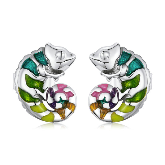 S925 Sterling Silver Enamel Earrings for Women