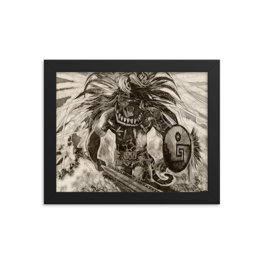 Azteca Jaguar Warrior Framed poster