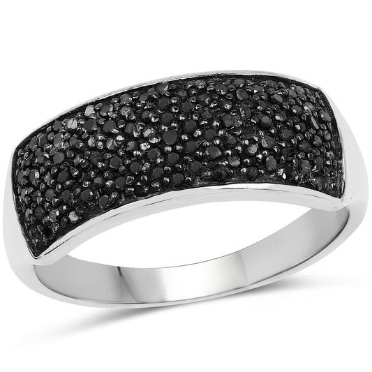 0.43 Carat Genuine Black Diamond .925 Sterling Silver Ring