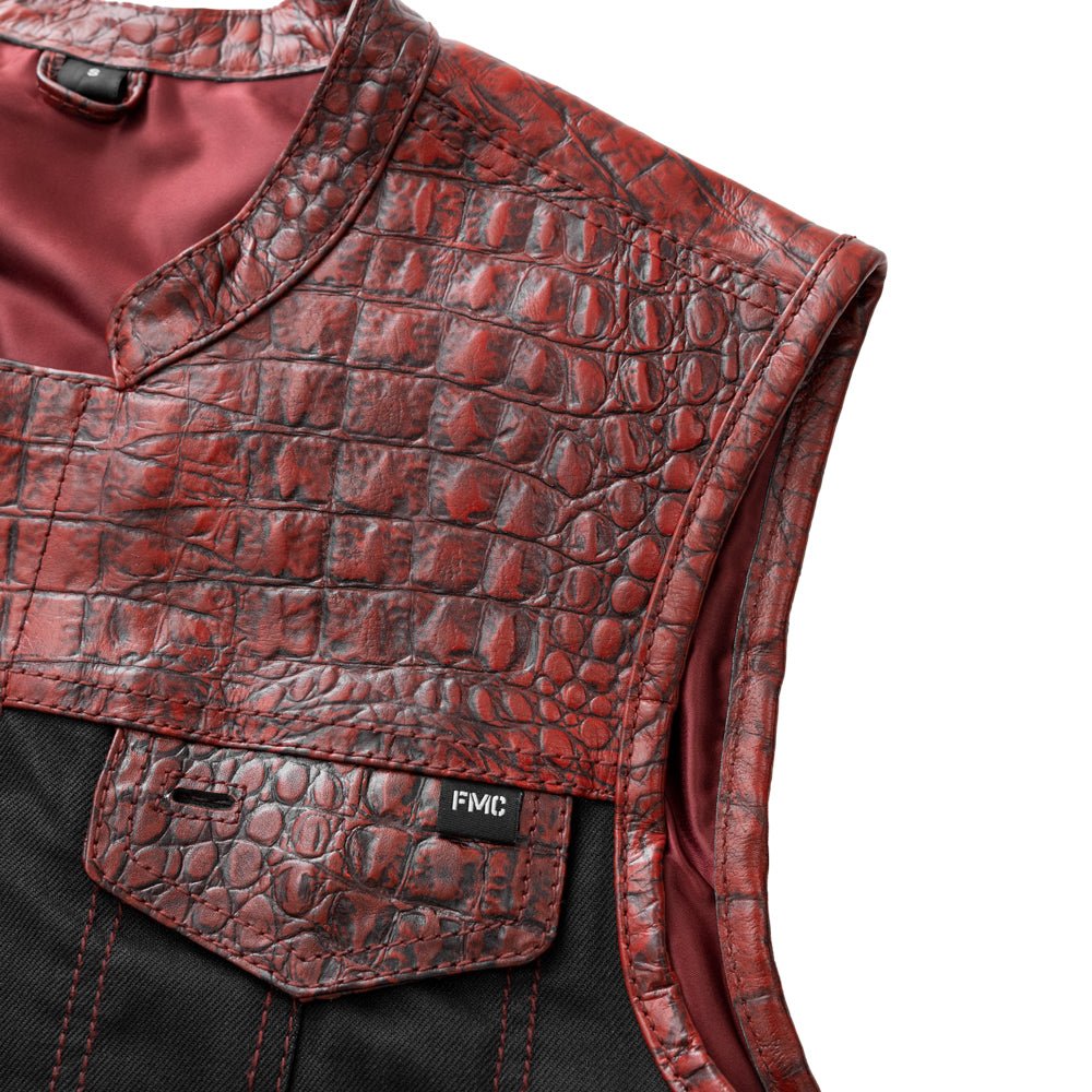 Fireball - Men's Leather/ Denim Motorcycle Vest - Limited Edition