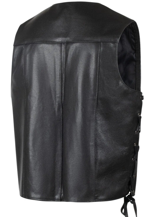 Legendary Dixon Men's Leather Motorcycle Vest