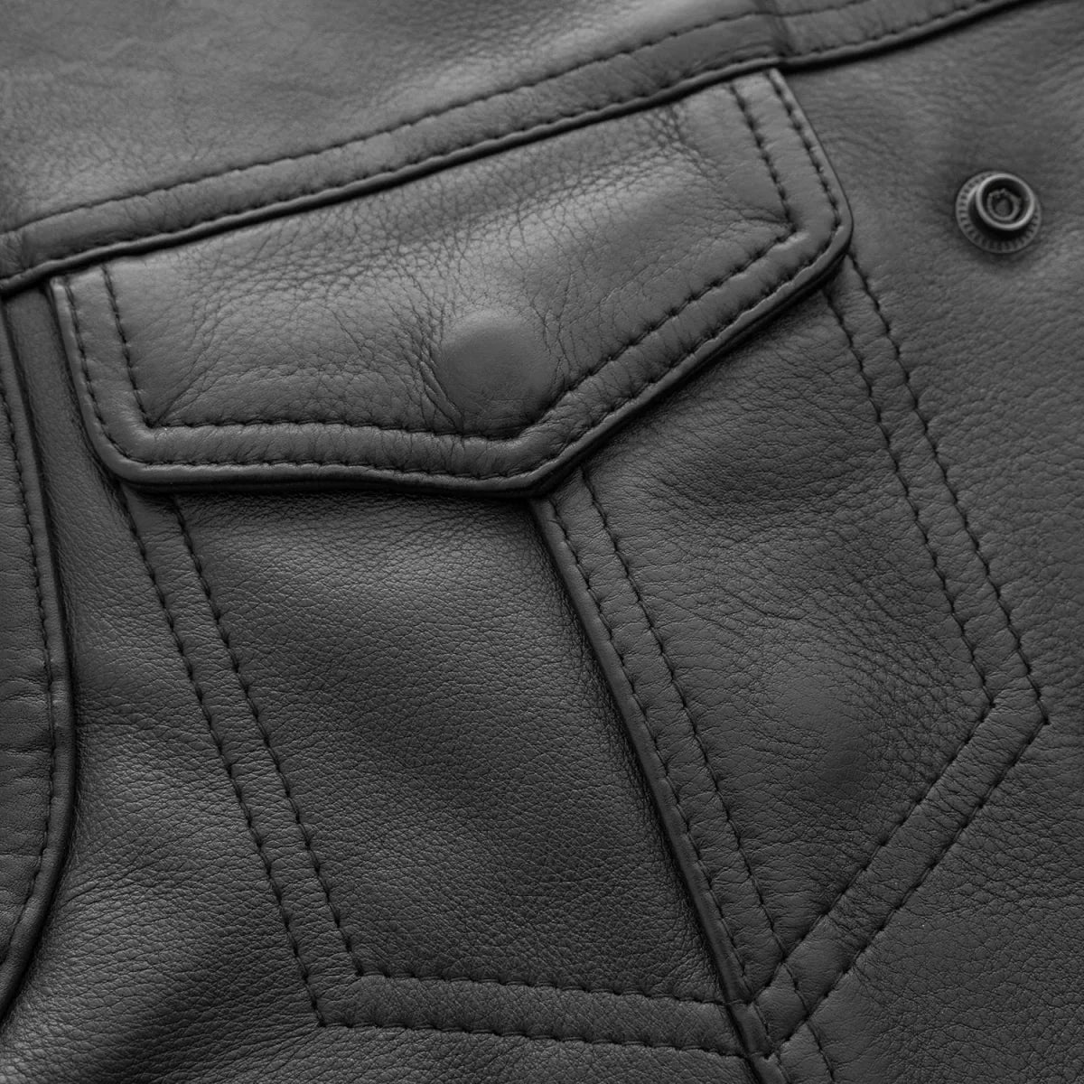 Lowside Men's Motorcycle Leather Vest Cognac