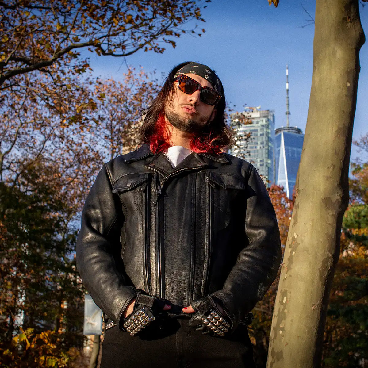 Mastermind Men's Motorcycle Leather Jacket