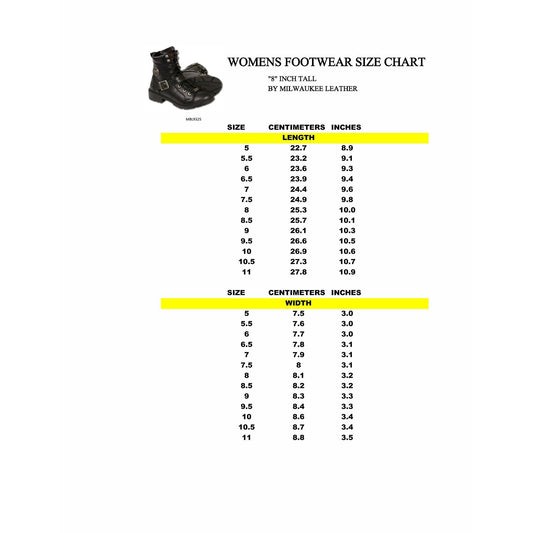 Milwaukee Leather MBL9325 Women's Premium Black Lace-Up Classic Leather Motorcycle Biker Boots w/ Side Zipper