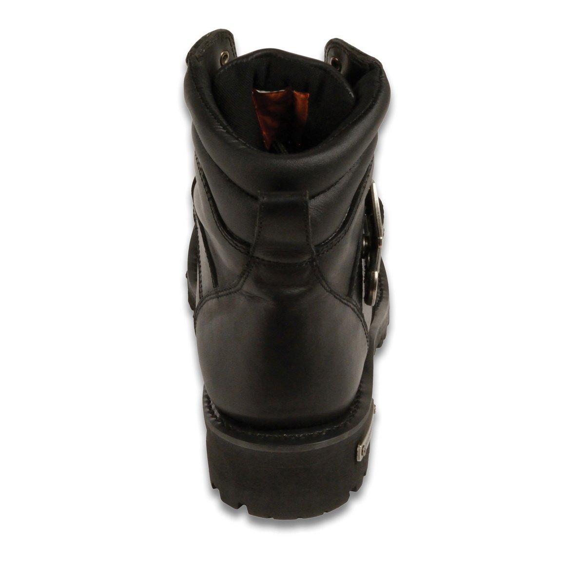 Milwaukee Leather Men's Wide-Width Classic Black Leather Lace-Up 6-inch Engineer Boots with Side Buckle MBM9010W