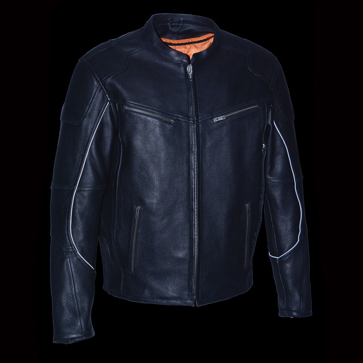 Milwaukee Leather MLM1502 Men's Black Premium Leather Vented Motorcycle Biker Jacket w/ Cool-Tec Leather Treatment Tech