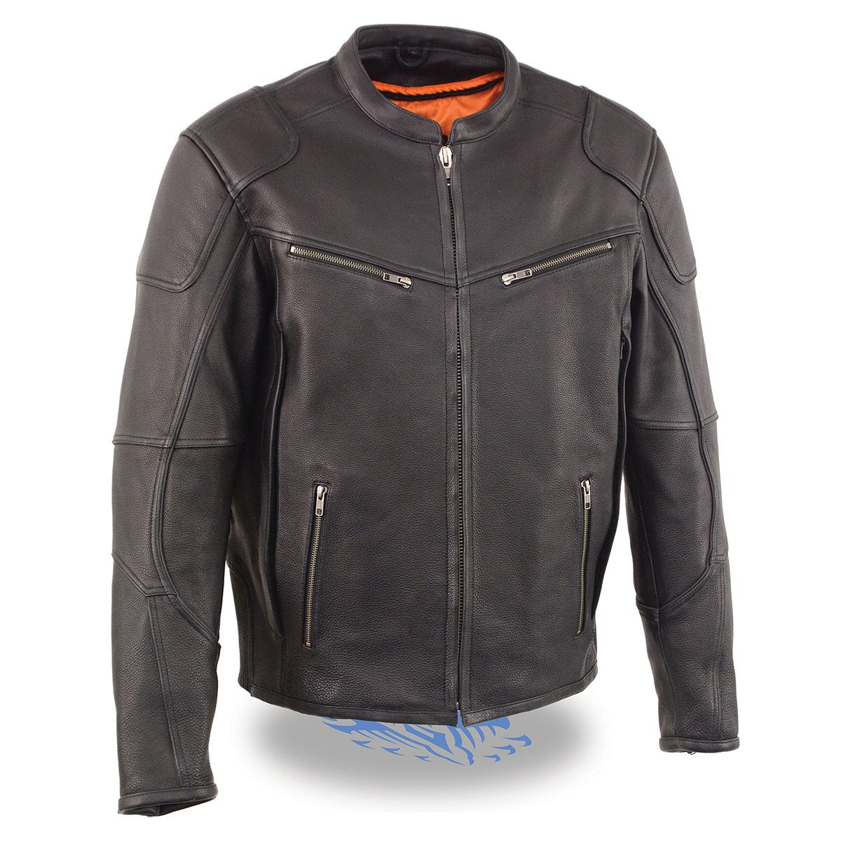 Milwaukee Leather MLM1502 Men's Black Premium Leather Vented Motorcycle Biker Jacket w/ Cool-Tec Leather Treatment Tech