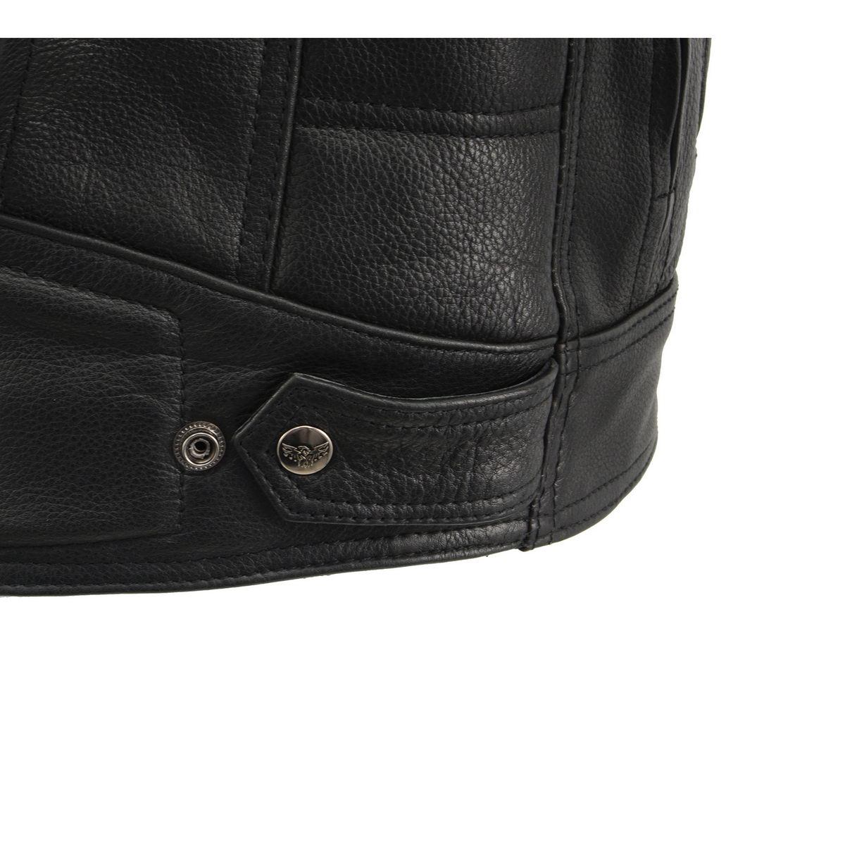 Milwaukee Leather MLM1514SET All Season Black Premium Leather Motorcycle Riders Jacket w/ Heated and Cool-Tec Technology