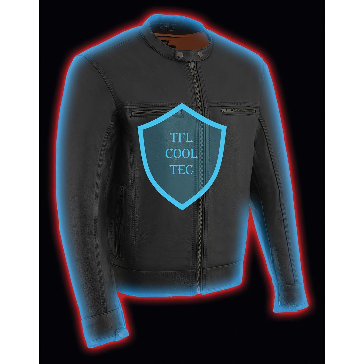 Milwaukee Leather MLM1551 Men's Black Lightweight Premium Leather Motorcycle Jacket w/ Cool-Tec Leather Treatement