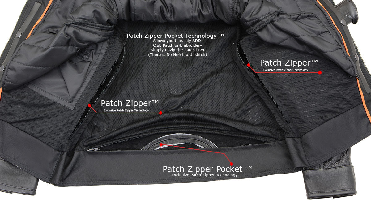 Milwaukee Leather MLM1551 Men's Black Lightweight Premium Leather Motorcycle Jacket w/ Cool-Tec Leather Treatement