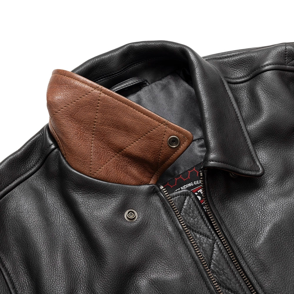 Moto Bomber Two Tone - Men's Leather Jacket Cognac