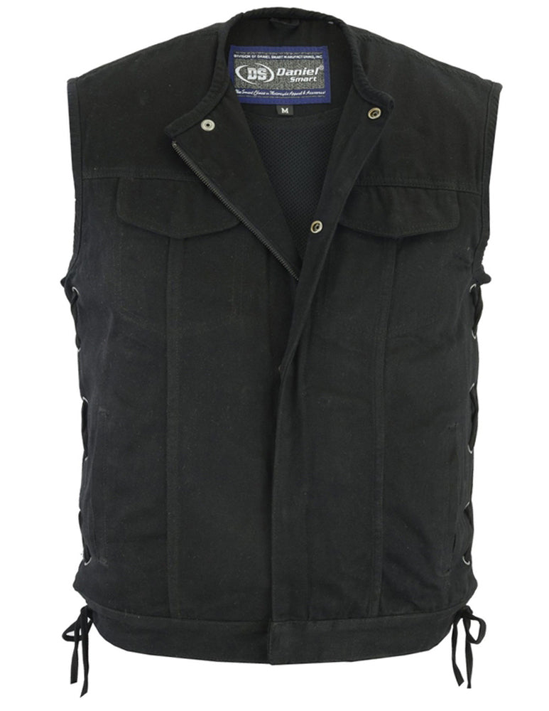Denim Construction Side Laced Concealed Carry Vest