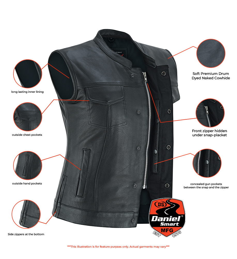 DS287 Women's Premium Single Back Panel Concealment Vest