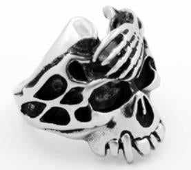 R178 Stainless Steel Acid Head Biker Ring