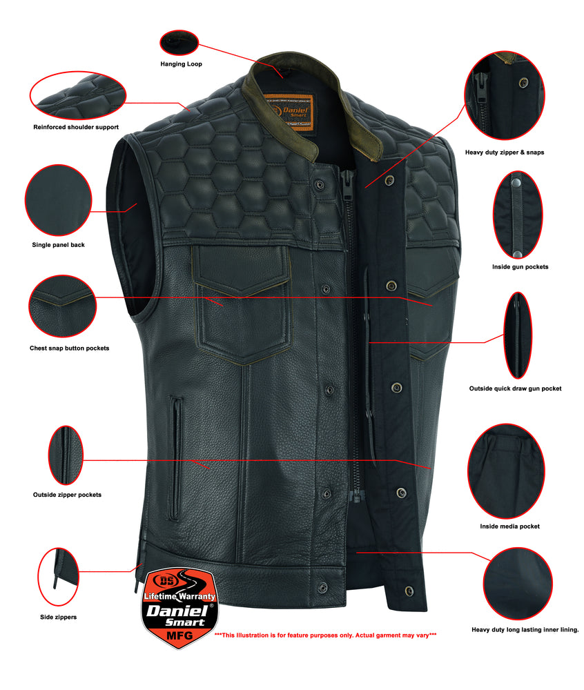 Whiskey Concealed Carry Biker Vest