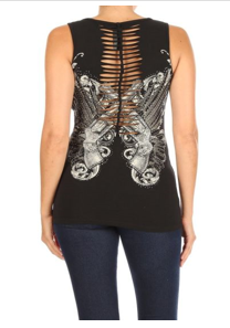 2226 BLACK Edgy Pistol Tank Top